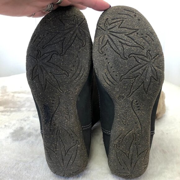 Clarks Brown Suede Side Zip Fur Lined Winter Boots Size 7.5 - Picture 9 of 16